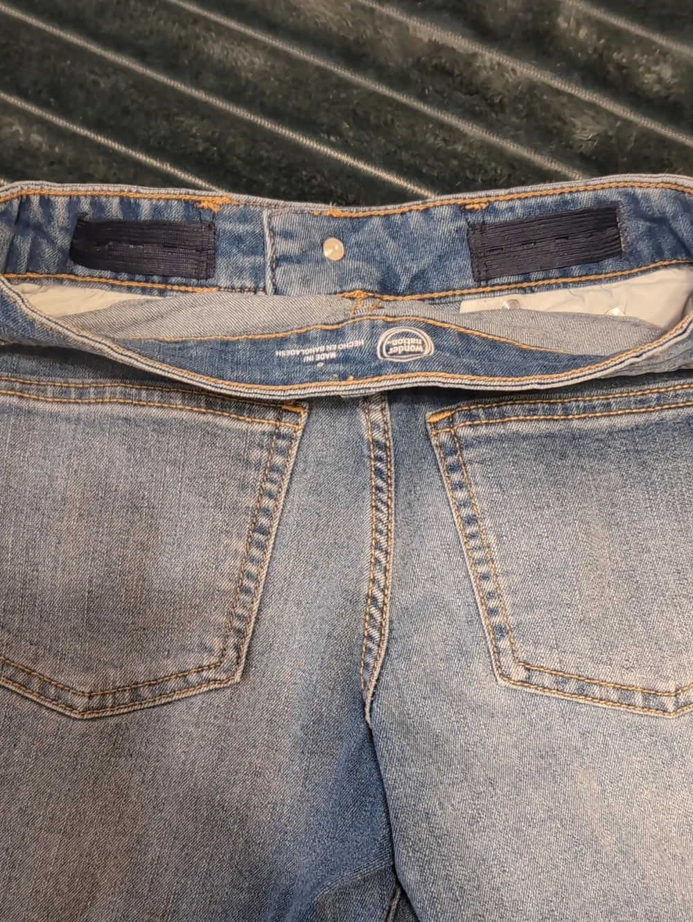 wonder nation Girls Blue Denim Embroidered Jean Shorts - Size 8